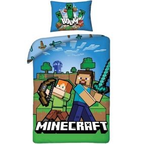 Halantex · Bavlnené posteľné obliečky Svet Minecraft - 100% bavlna - 70 x 90 cm + 140 x 200 cm