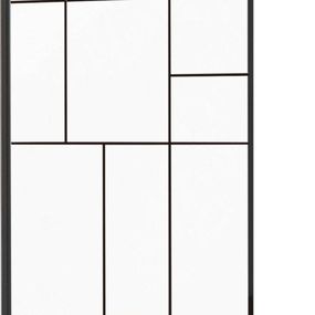 MEXEN/S - KIOTO Sprchová zástena WALK-IN 90x200 cm 8 mm, čierna, čierny vzor 2 800-090-101-70-78