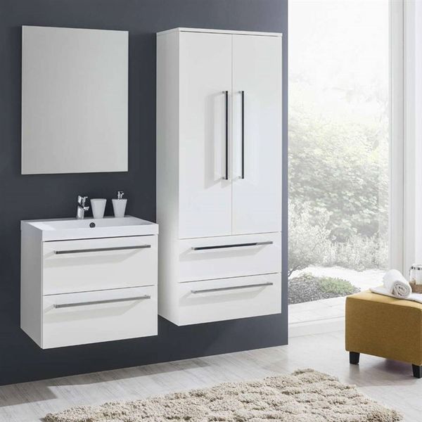 Mereo, Bino kúpeľňová skriňka s keramickým umývadlom 120 cm, biela/biela CN663