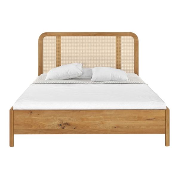Dvojlôžková posteľ z dubového dreva 160x200 cm v prírodnej farbe Harmark - Skandica