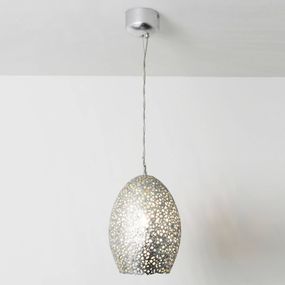 Holländer Závesná lampa Cavalliere, striebro, Ø 22 cm, Obývacia izba / jedáleň, železo, E27, 60W, K: 32cm