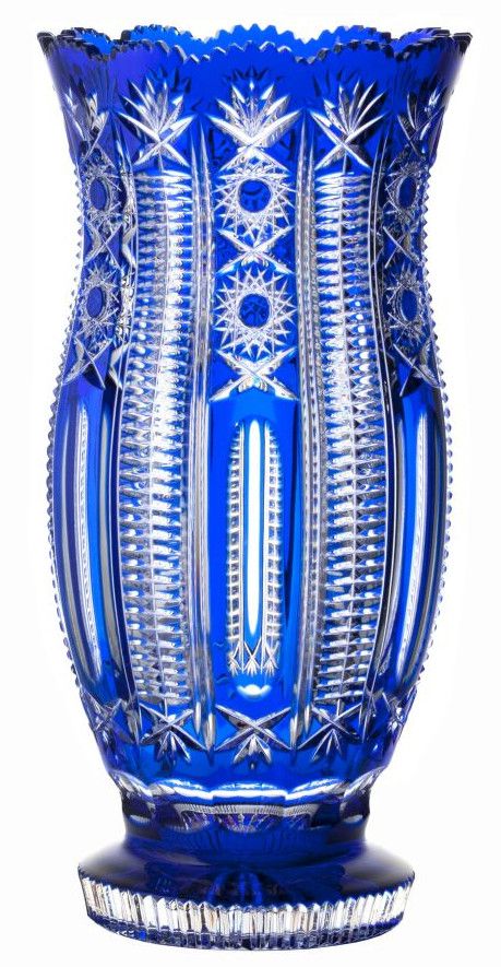 Krištáľová váza Kendy, farba modrá, výška 365 mm