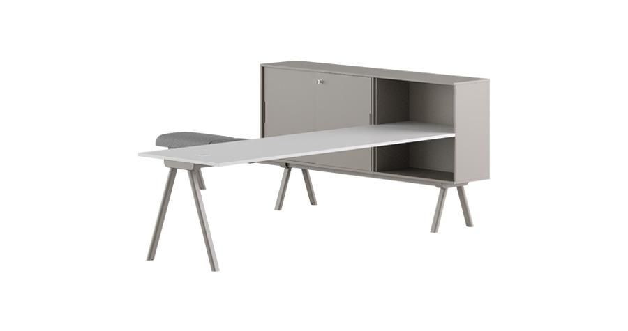 GABER - Sestava WORKSTATION 2027 DX s lavicou, 240 cm