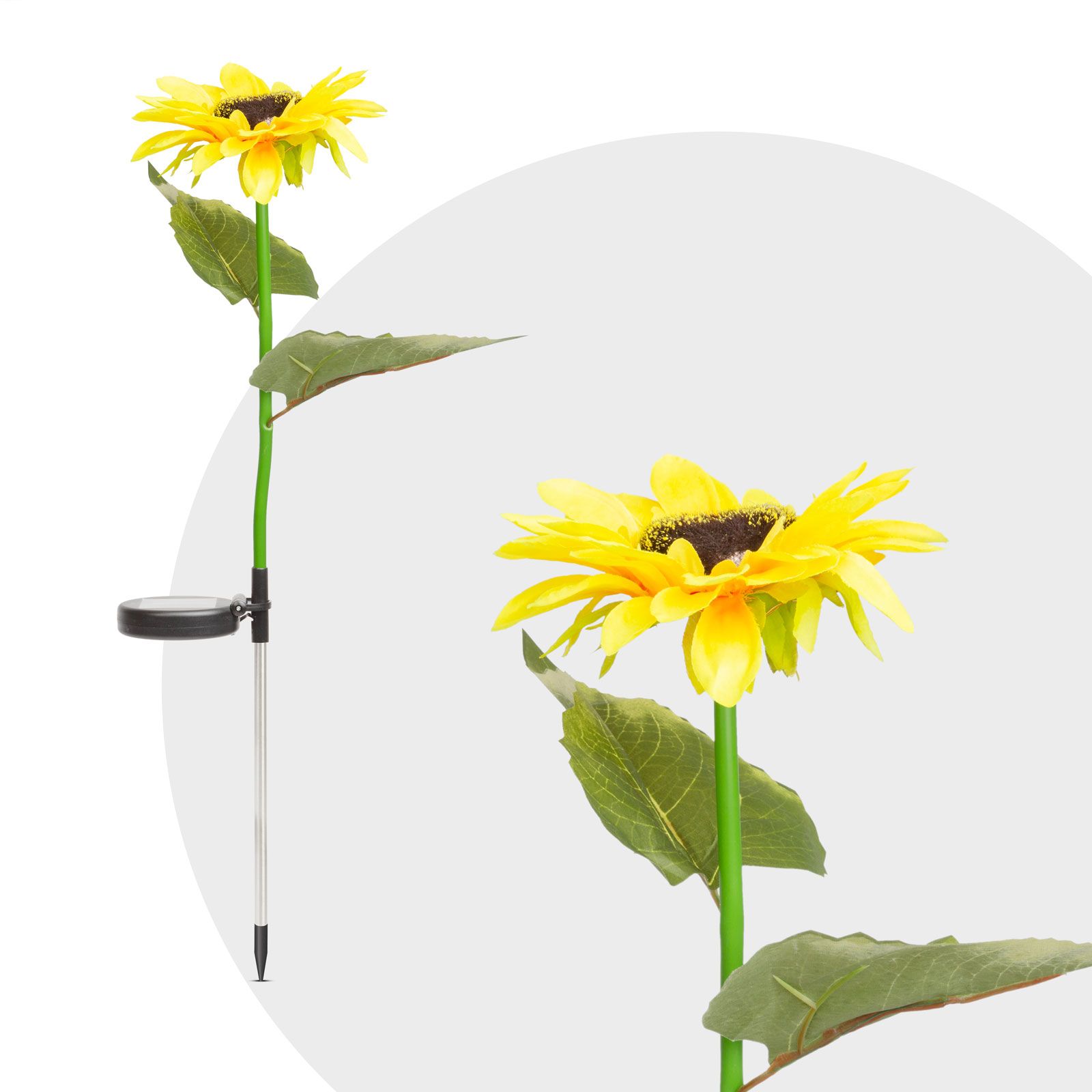 Zapichovací solárny kvet - teplá biela - 70 cm - 2 ks / balenie
