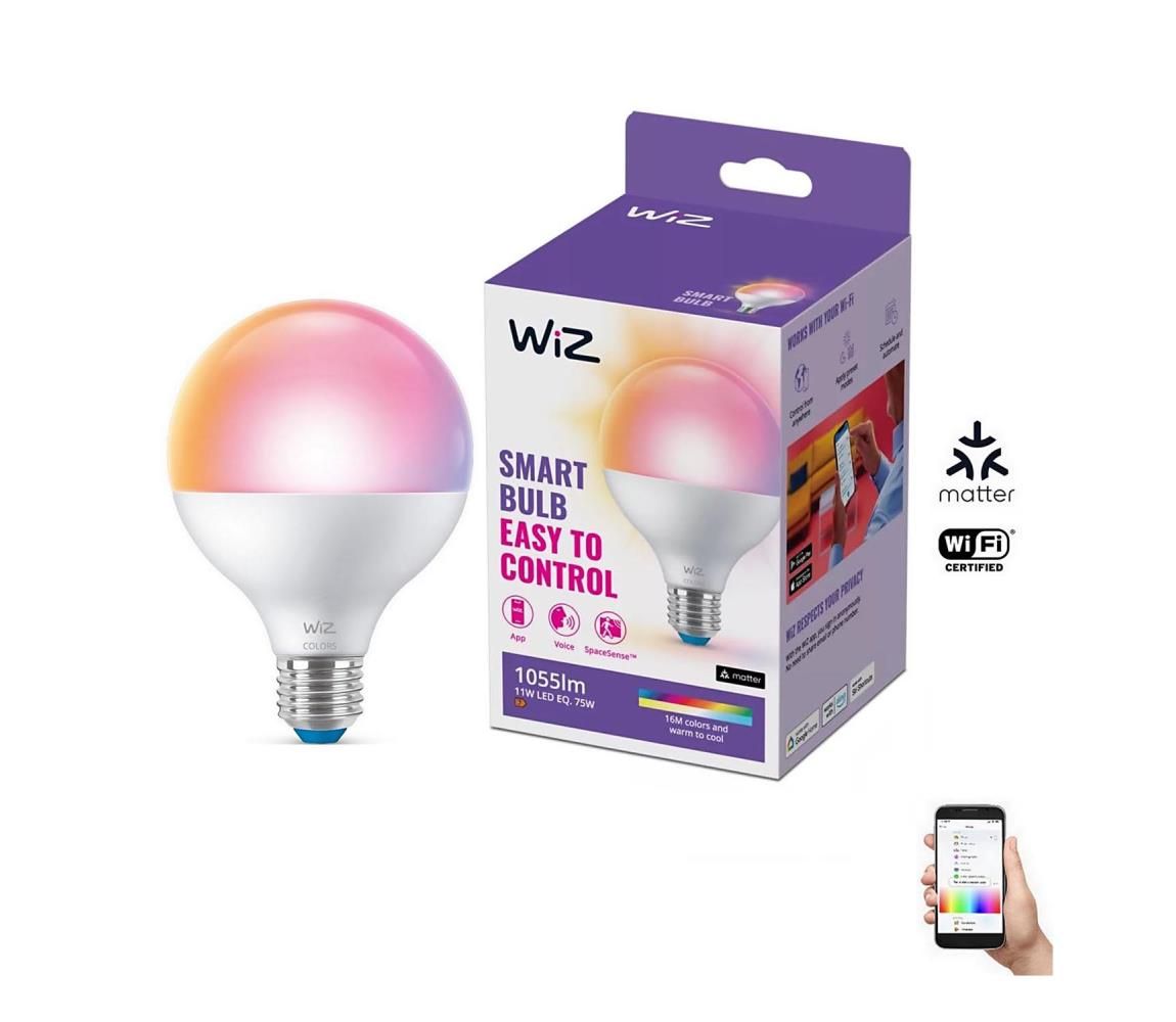 LED RGB Stmievateľná žiarovka G95 E27/11W/230V 2200-6500K Wi-Fi - WiZ