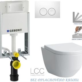 GEBERIT KOMBIFIXBasic vr. bieleho tlačidla DELTA 21 + WC LAUFEN PRO LCC RIMLESS + SEDADLO 110.100.00.1 21BI LP2