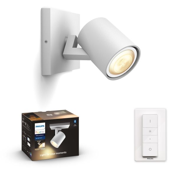 Philips Hue White Ambiance 8719514338203 Runner nástenné bodové svietidlo 1xGU10 +SWITCH 5,5W/250lm 2200-6500K biela bluetooth