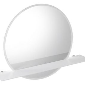 SAPHO - VISO guľaté zrkadlo s LED osvetlením a policou, ø 80cm, biela mat VS080-01