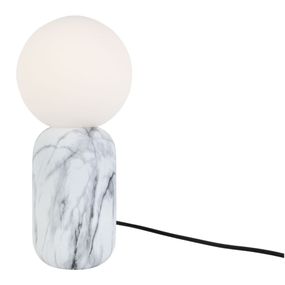 Biela stolová lampa v mramorovom dekore Leitmotiv Gala, výška 32 cm