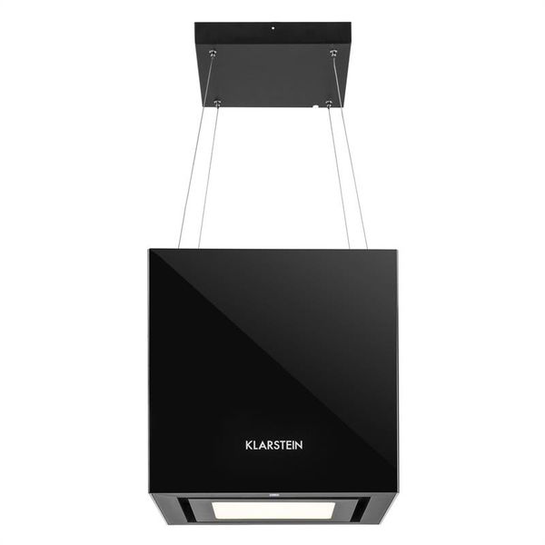 Klarstein Kronleuchter, 600m³/h, čierny, stropný digestor, závesný, LED, sklo, zrkadliace strany