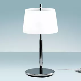 Fontana Arte Passion – stolná lampa 20 cm, Obývacia izba / jedáleň, pochrómovaná mosadz, satinované sklo, G9, 60W, K: 36cm