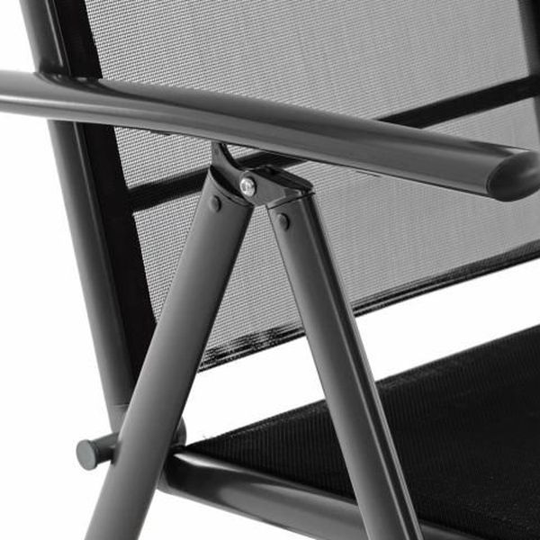 Garthen 46977 Záhradná súprava 4 skladacích stoličiek - čierna