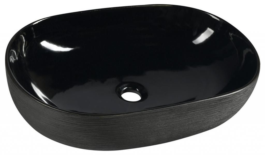 SAPHO - PRIORI keramické umývadlo na dosku 58x40 cm, čierna PI031