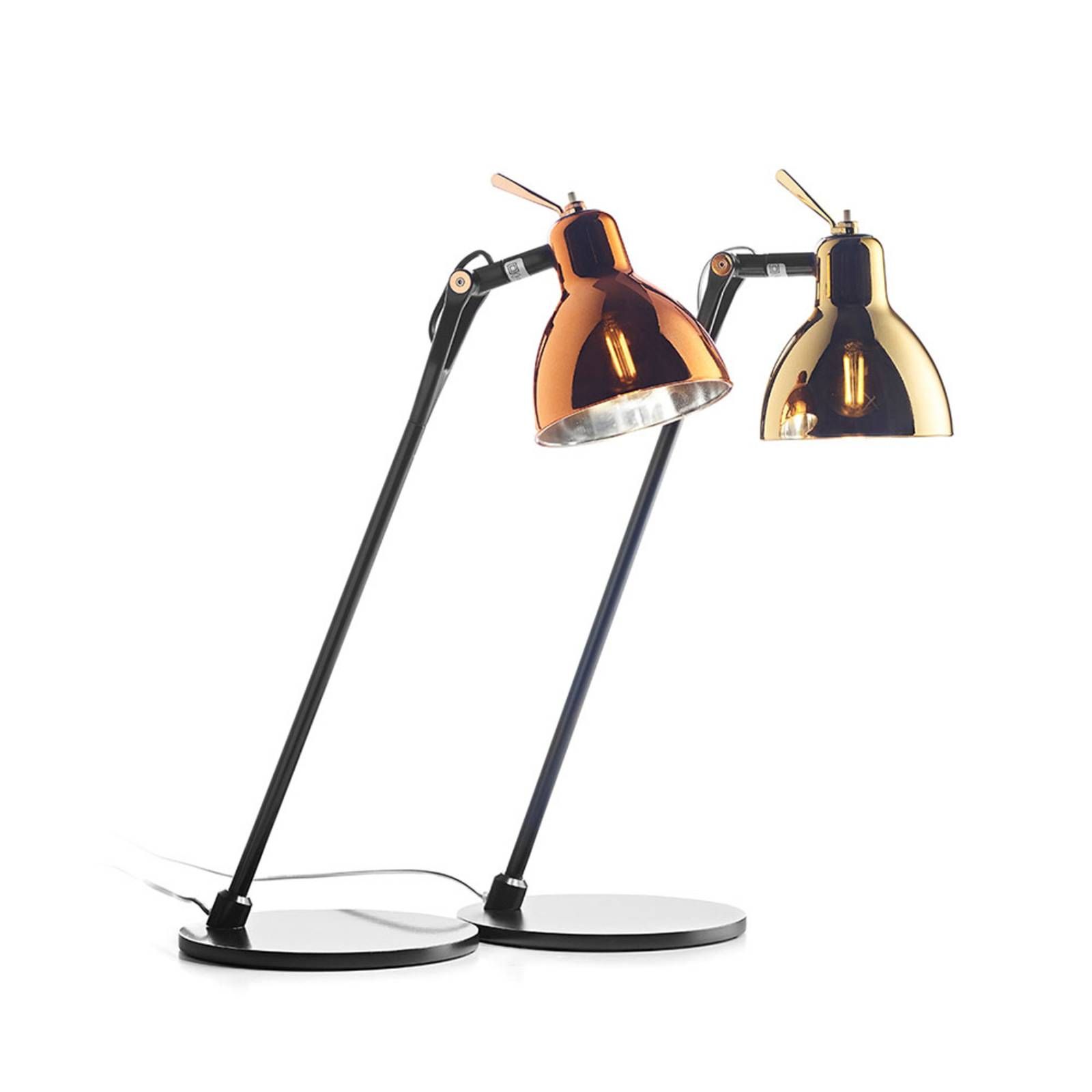 Rotaliana Luxy T0 Glam stolná lampa čierna/zlatá, Obývacia izba / jedáleň, hliník, sklo, E14, 7W, K: 52cm