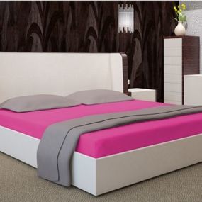 DomTextilu Cyklamenová bavlnená plachta na posteľ 7508-20366 Ružová Šírka: 200 cm | Dĺžka: 220 cm Ružová