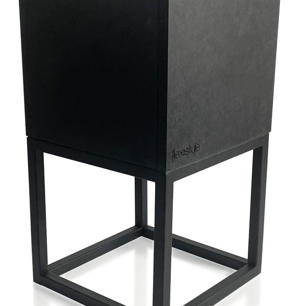 Domtextilu Tlmený a minimalistický čierny kovový kvetináč 22X22X40 cm