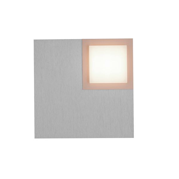 BANKAMP Quadro stropné LED svietidlo 8W striebro, Obývacia izba / jedáleň, kov, akryl, 8W, P: 19.5 cm, L: 19.5 cm, K: 5.5cm