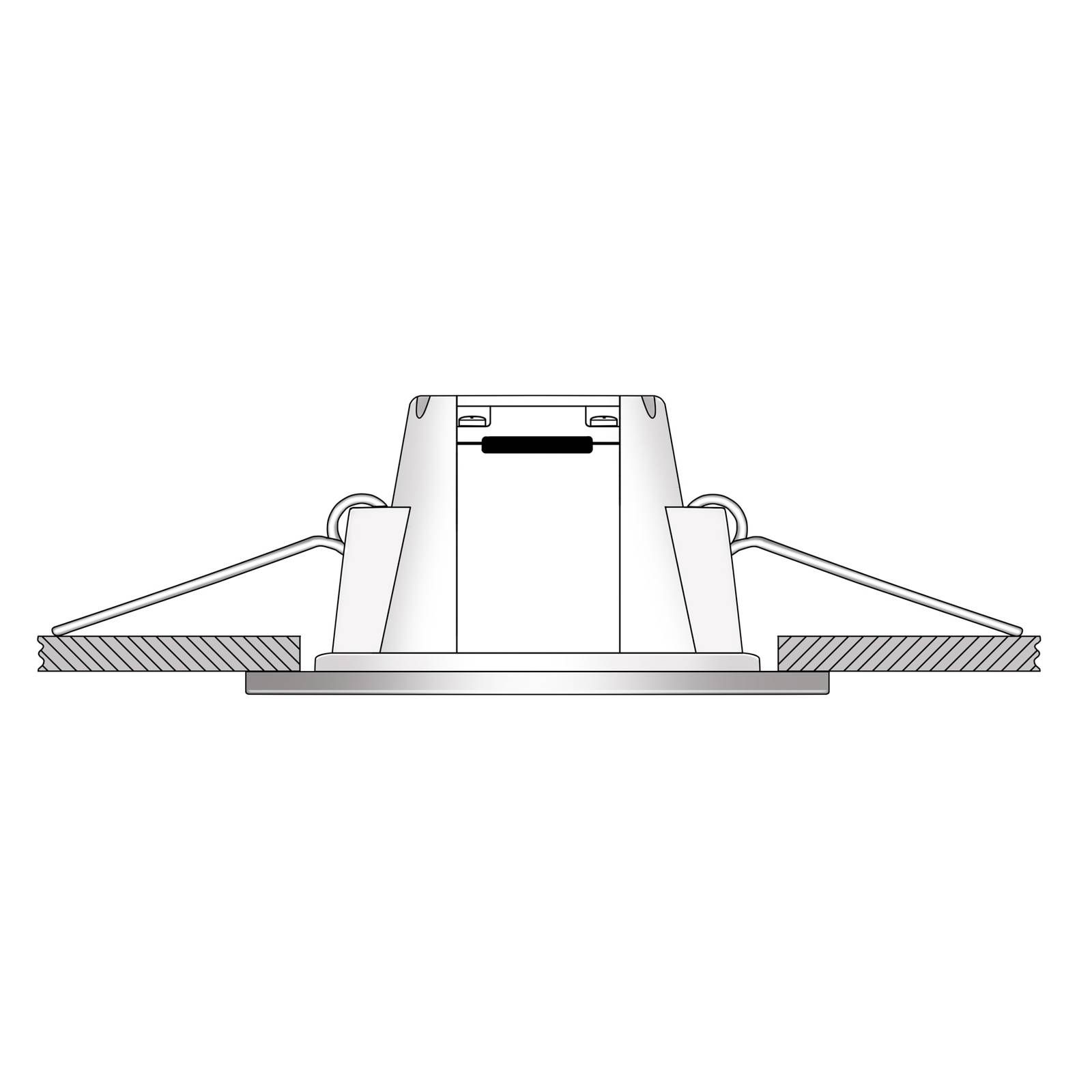 Ledino Zapustené LED Holstein IP65, 116° pevné, oceľ, plast, 5W, Energialuokka: E