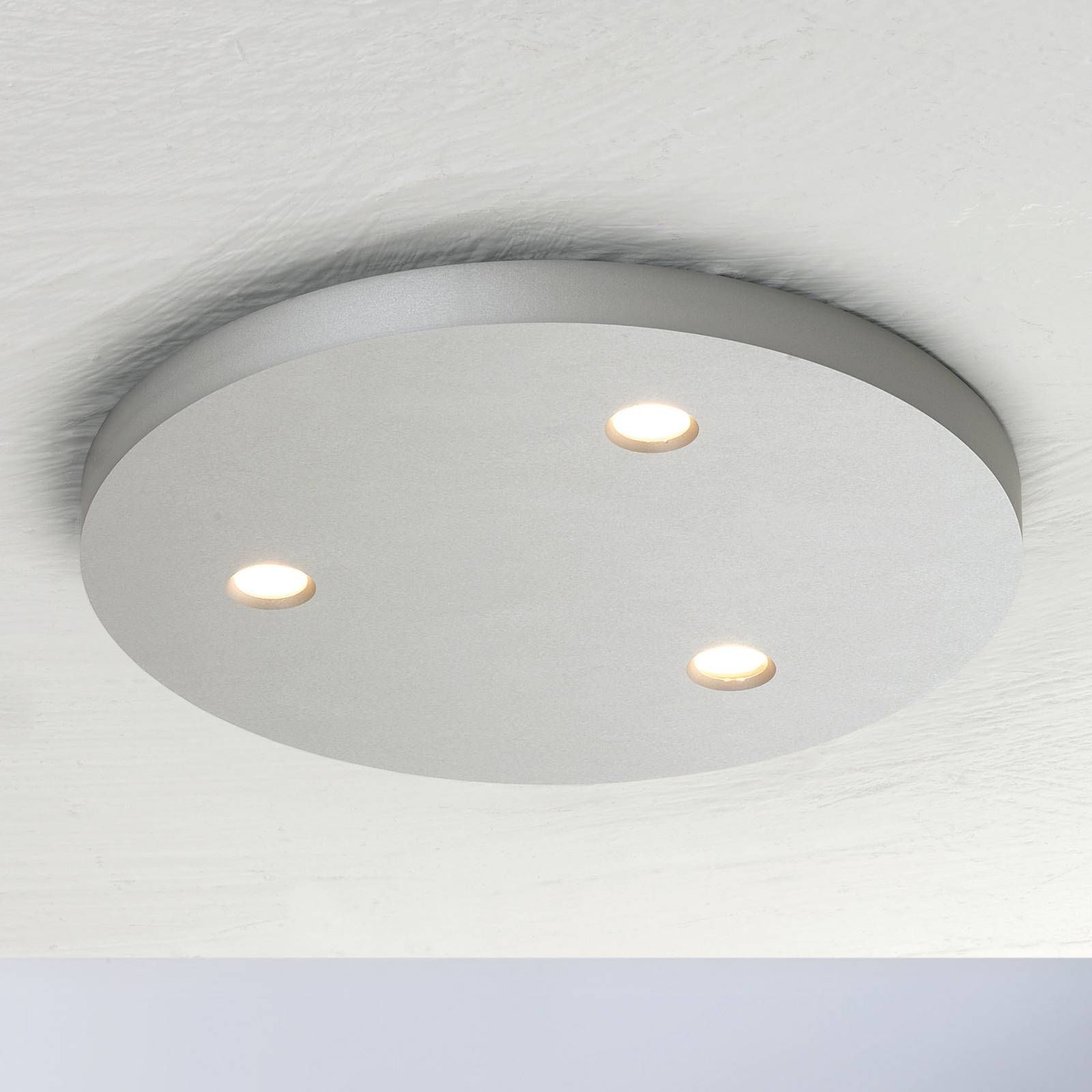 BOPP Bopp Close stropné LED, 3-pl., okrúhle hliník, Obývacia izba / jedáleň, hliník, 7W, K: 1.5cm