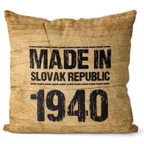 Vankúš Made In + rok (Veľkosť: 55 x 55 cm, rok: 1940)