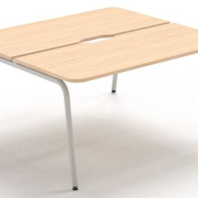 NARBUTAS - Dvojmiestny pracovný stôl ROUND so zaoblenými rohmi a posuvnou doskou - 120x164