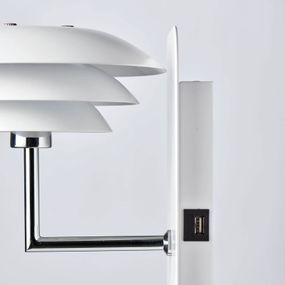 Dyberg Larsen DL20 USB Shelf nástenné svetlo biela, Spálňa, kov, G9, 33W, L: 15 cm, K: 28cm