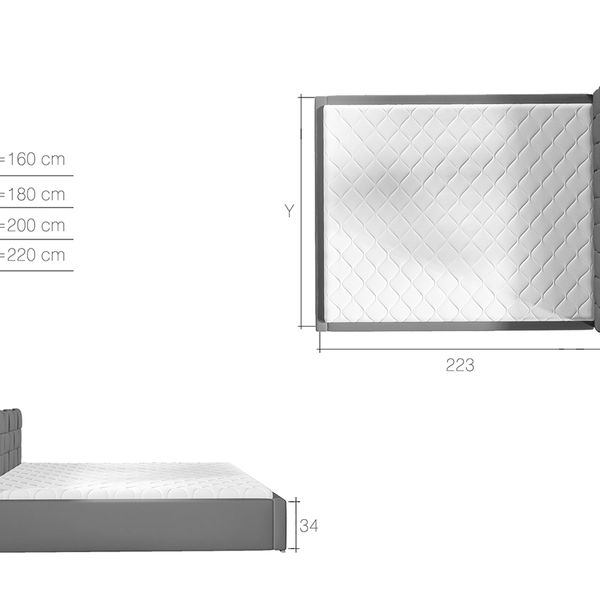 Čalúnená manželská posteľ s roštom Galimo UP 200 - tmavohnedá