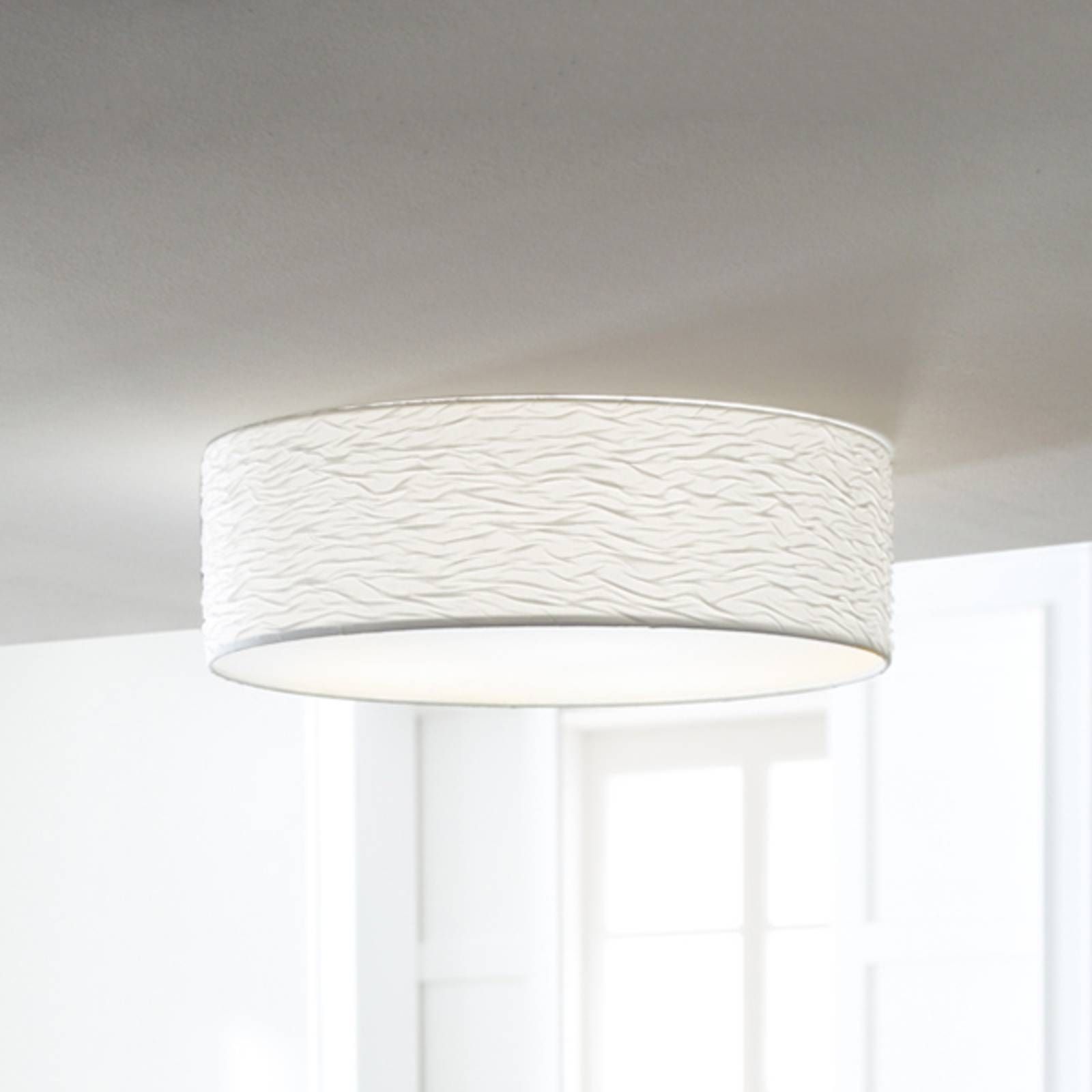 Holtkötter Vita 3 – biele stropné svietidlo 60 cm, Obývacia izba / jedáleň, textil, plast, E27, 60W, K: 18cm