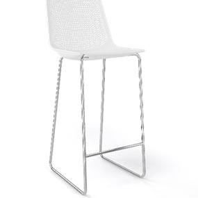GABER - Barová stolička AKAMI ST vysoká, biela/chróm