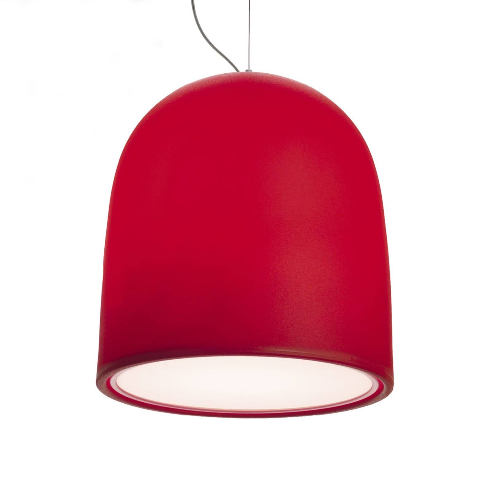 Modo Luce Campanone závesná lampa Ø 51 cm červená, Obývacia izba / jedáleň, kov, polyetylén, E27, 70W, K: 45cm