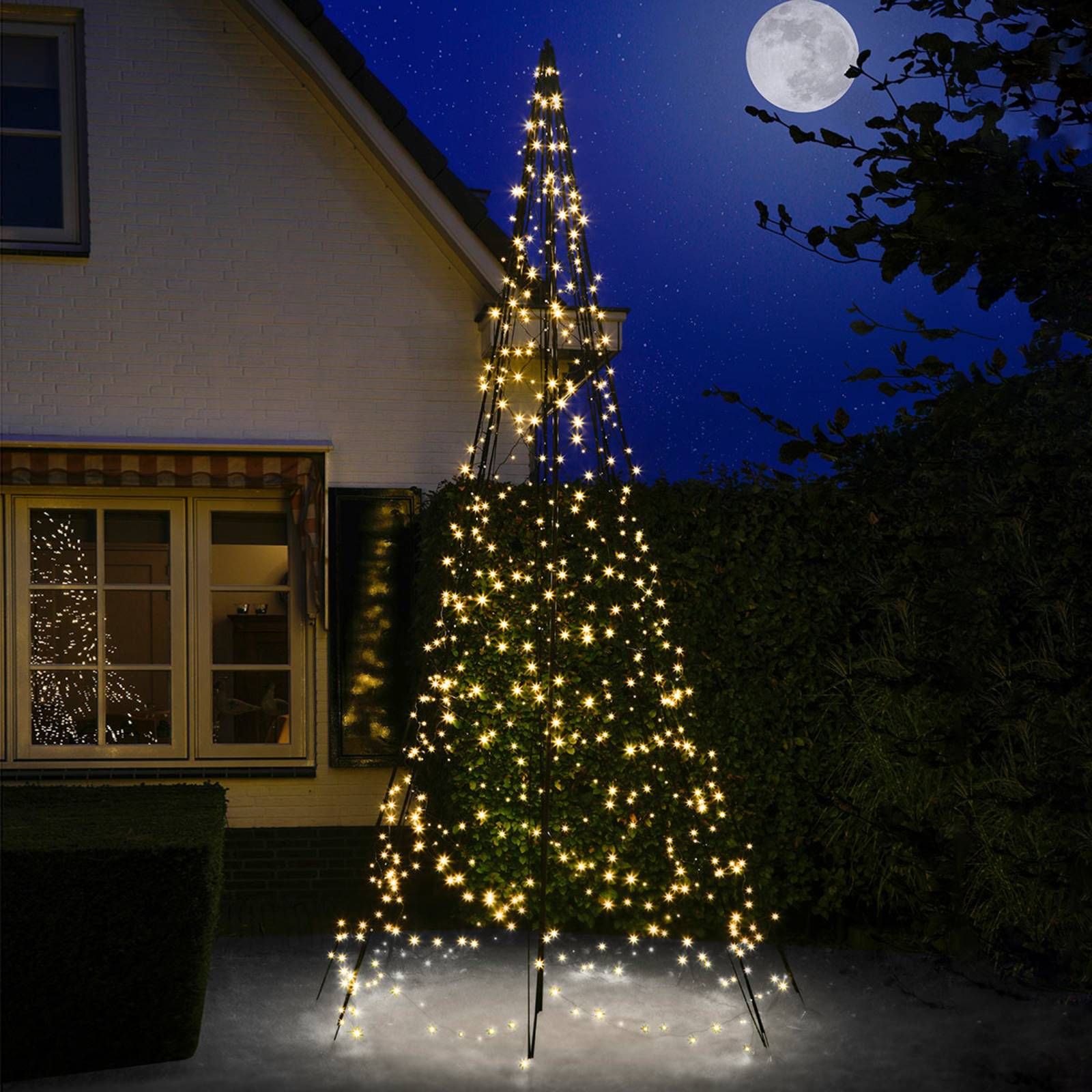 Fairybell Vianočný stromček so stožiarom, 4 m, elastický pás z tkaniny, L: 200 cm, K: 400cm