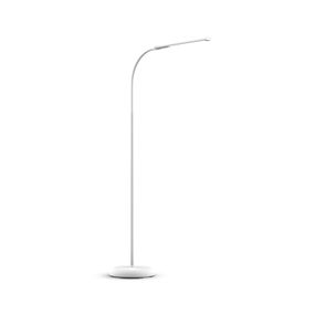 Maul Stojaca LED lampa MAULpirro stmievateľná, biela, Pracovňa / Kancelária, kov, plast, 6W, Energialuokka: E, K: 125cm
