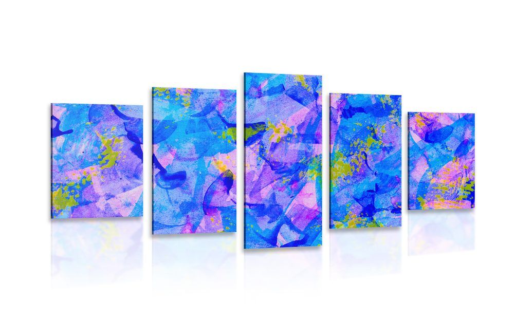 5-dielny obraz pastelové abstraktné umenie - 200x100