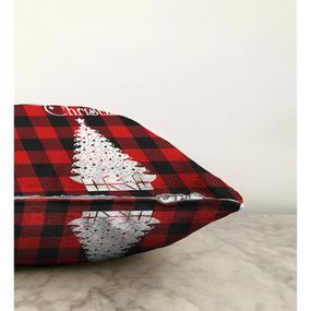 Vianočná žinylková obliečka na vankúš Minimalist Cushion Covers Christmas Tartan, 55 x 55 cm