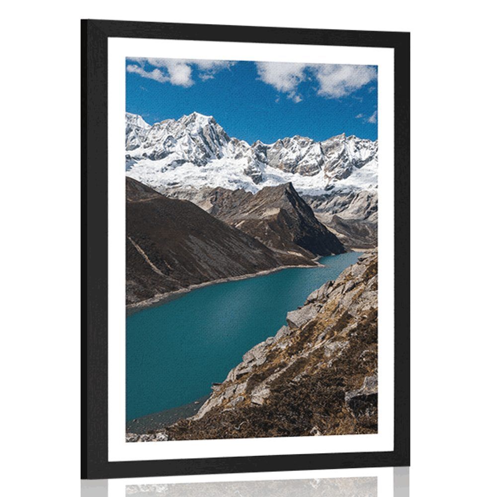 Plagát s paspartou národný park Patagónia v Argentíne - 40x60 black