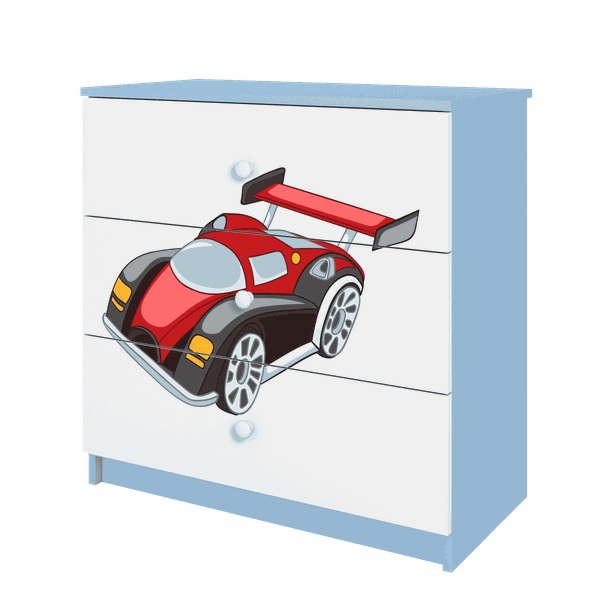 Letoss Detská komoda- Pretekárske auto Biela