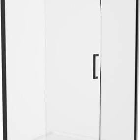 MEXEN/S - Omega sprchovací kút 120x90 cm, transparent, čierna + biela vanička so sifónom, 825-120-090-70-00-4010B