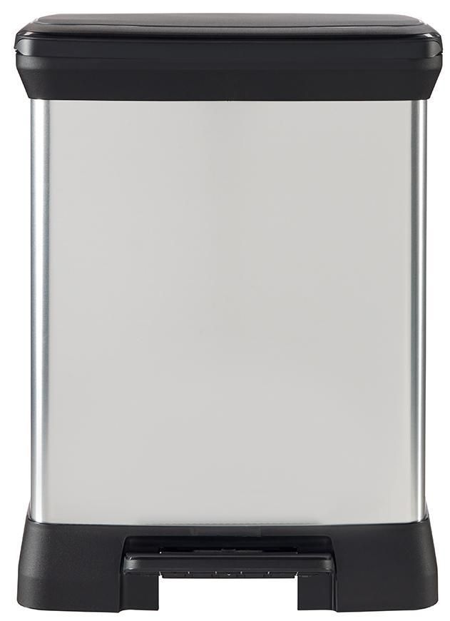 Kôš Curver® DECO BIN, 10+18L, 39x29x50 cm, strieborný, na odpadky