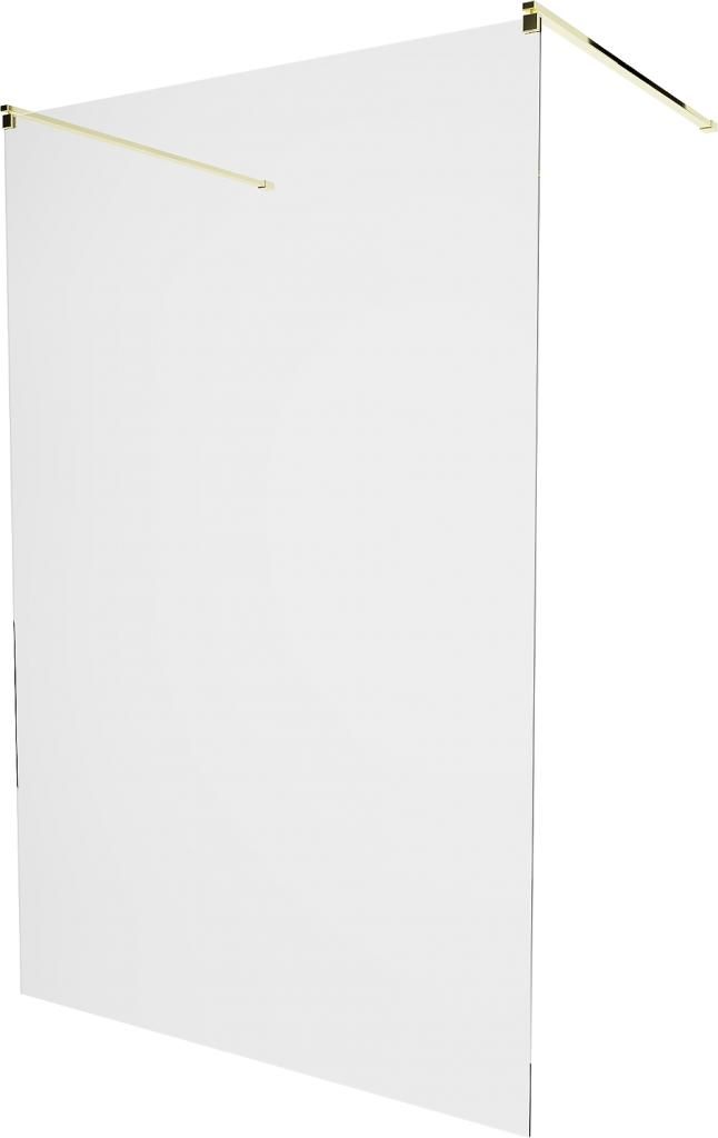 MEXEN/S - KIOTO samostatne stojaca sprchová zástena 130 x 200 cm, transparent 8 mm, zlatá 800-130-002-50-00