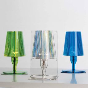 Kartell Take dizajnérska stolná lampa, svetlomodrá, Obývacia izba / jedáleň, polykarbonát, E14, 28W, P: 19 cm, L: 18.5 cm, K: 31cm