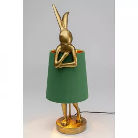 KARE Design Stolní lampa Animal Rabbit - zlatozelená, 68cm