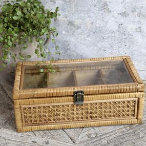 Ratanový box s bambusovým výpletom French - 36*21*13cm