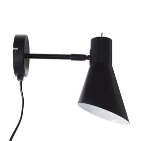 Dyberg Larsen Denver nástenné svietidlo v čiernej, Obývacia izba / jedáleň, kov, E27, 40W, L: 12 cm