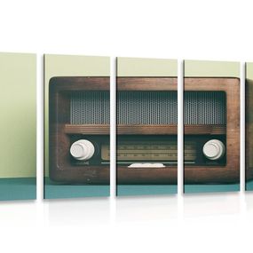 5-dielny obraz retro rádio