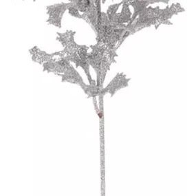 Umelá kvetina Vianočné cesmína 44 cm, strieborná