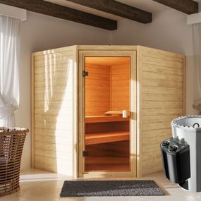 Interiérová fínska sauna s kamny 3,6 kW Dekorhome