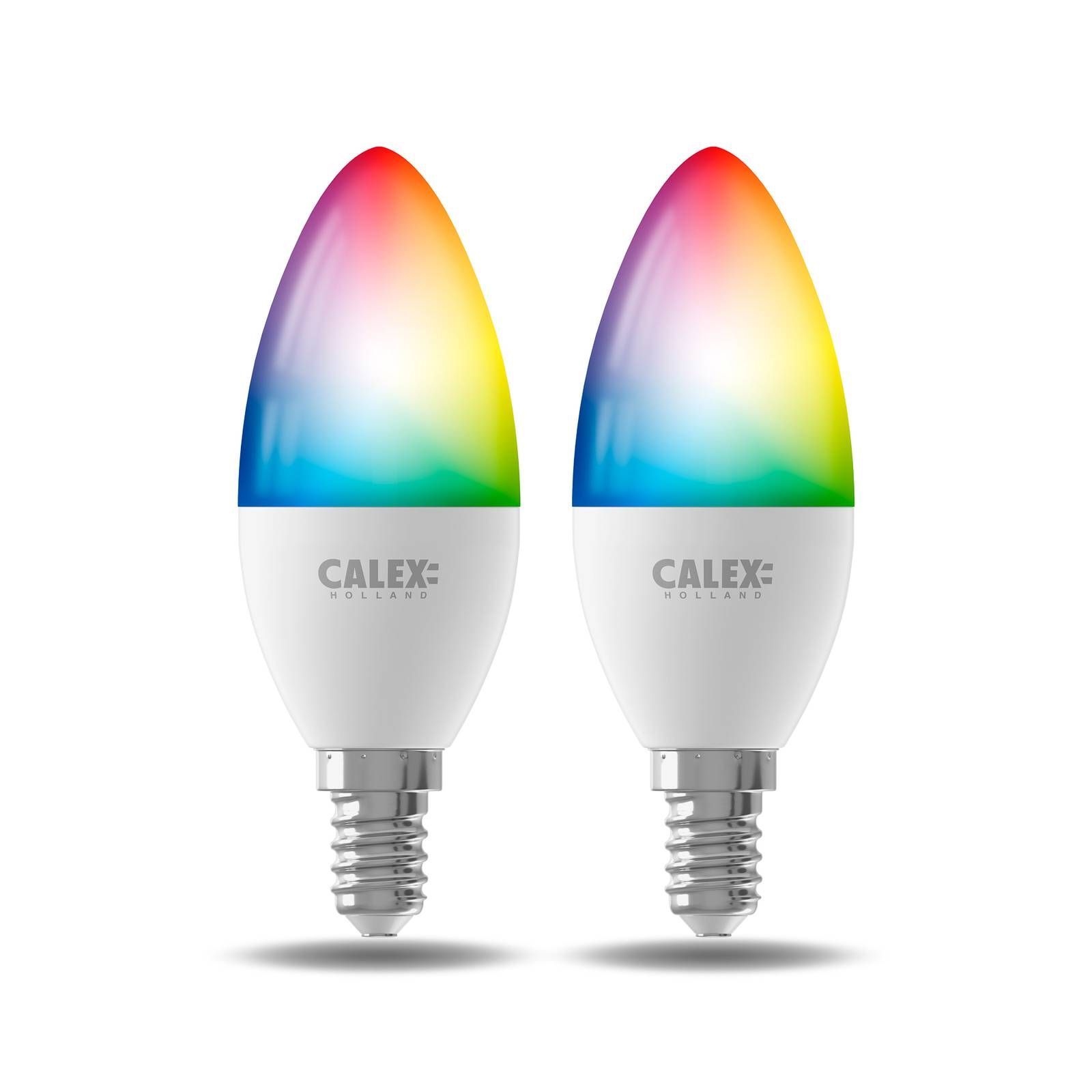 Calex Smart LED sviečka E14 B35 4, 9W CCT RGB 2ks, plast, sklo, E14, 4.9W, Energialuokka: F, P: 10.6 cm
