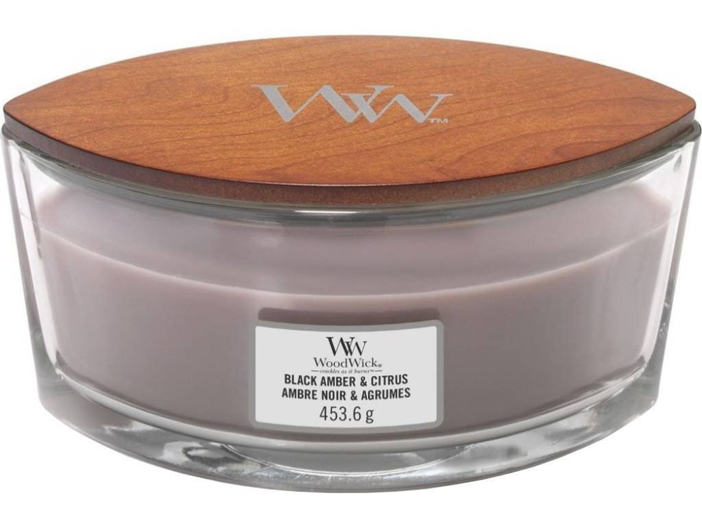WoodWick Vonná sviečka WoodWick - Black Amber and Citrus 454 g