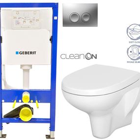 GEBERIT DuofixBasic s matným tlačidlom DELTA21 + WC CERSANIT ARTECO CLEANON + SEDADLO 458.103.00.1 21MA AT1