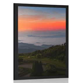 Plagát večerný západ slnka nad Thajskom - 40x60 black